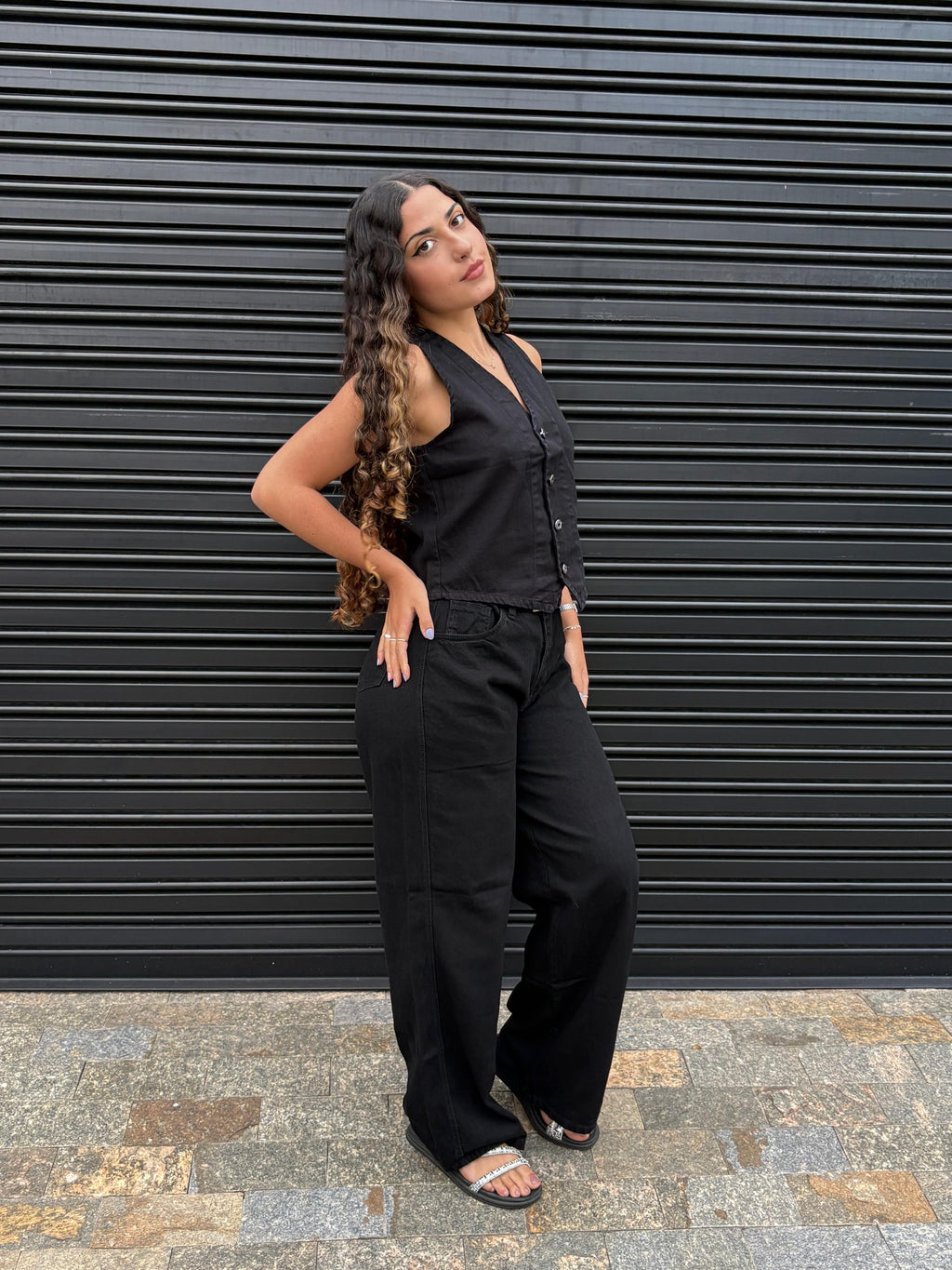 Calça Wideleg Rosen - Preta