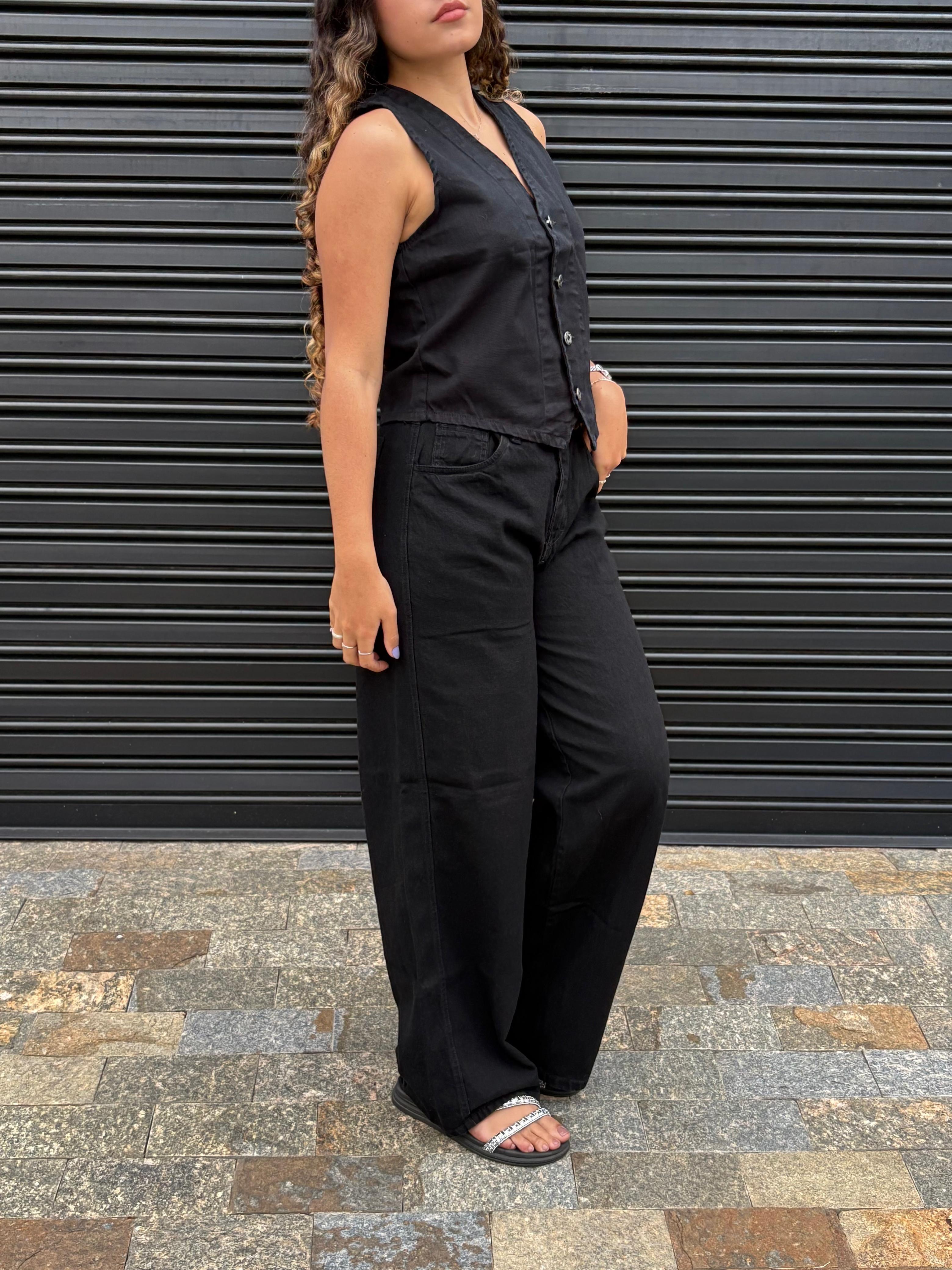 Calça Wideleg Rosen - Preta