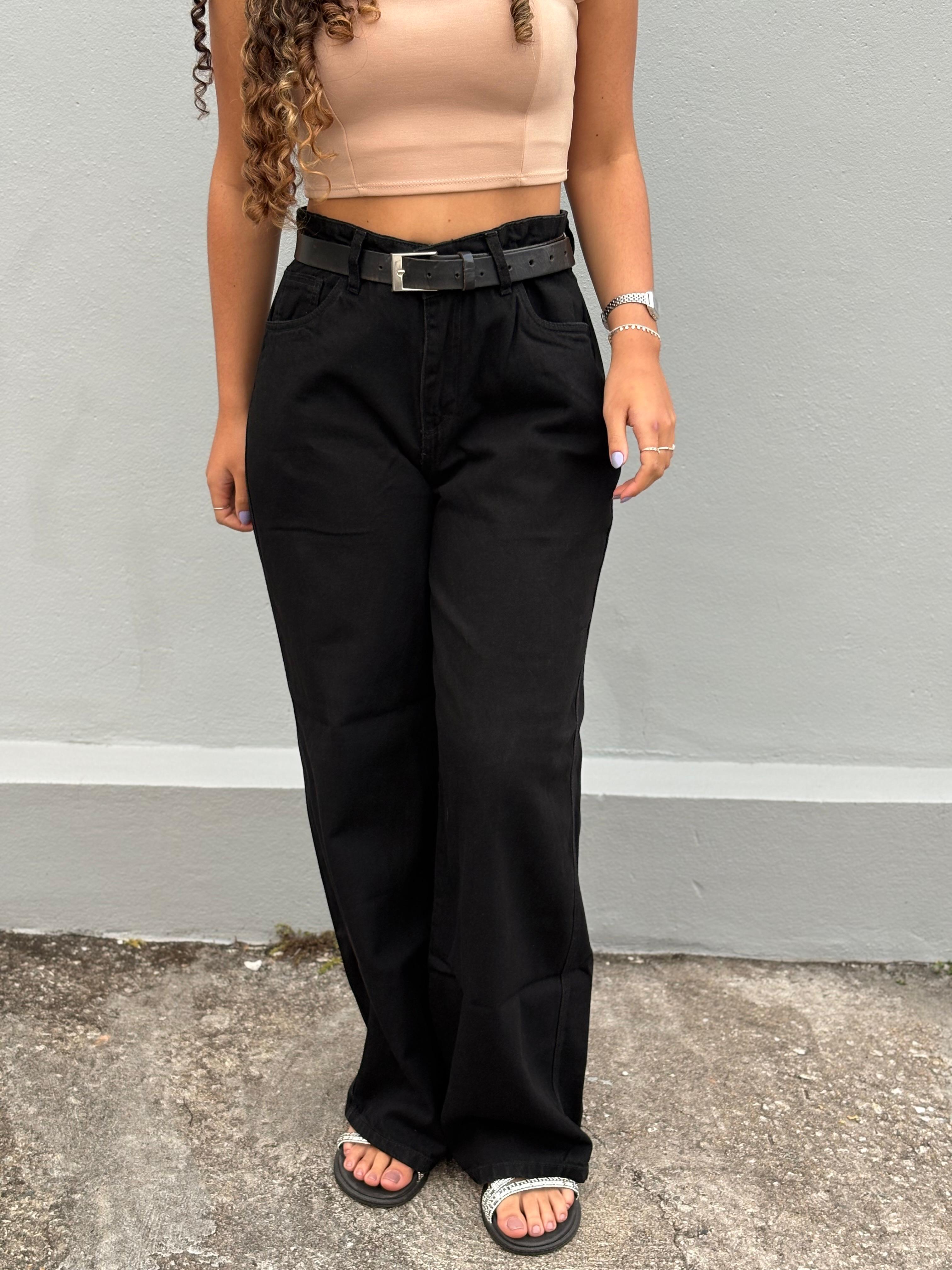 Calça Wideleg Rosen - Preta