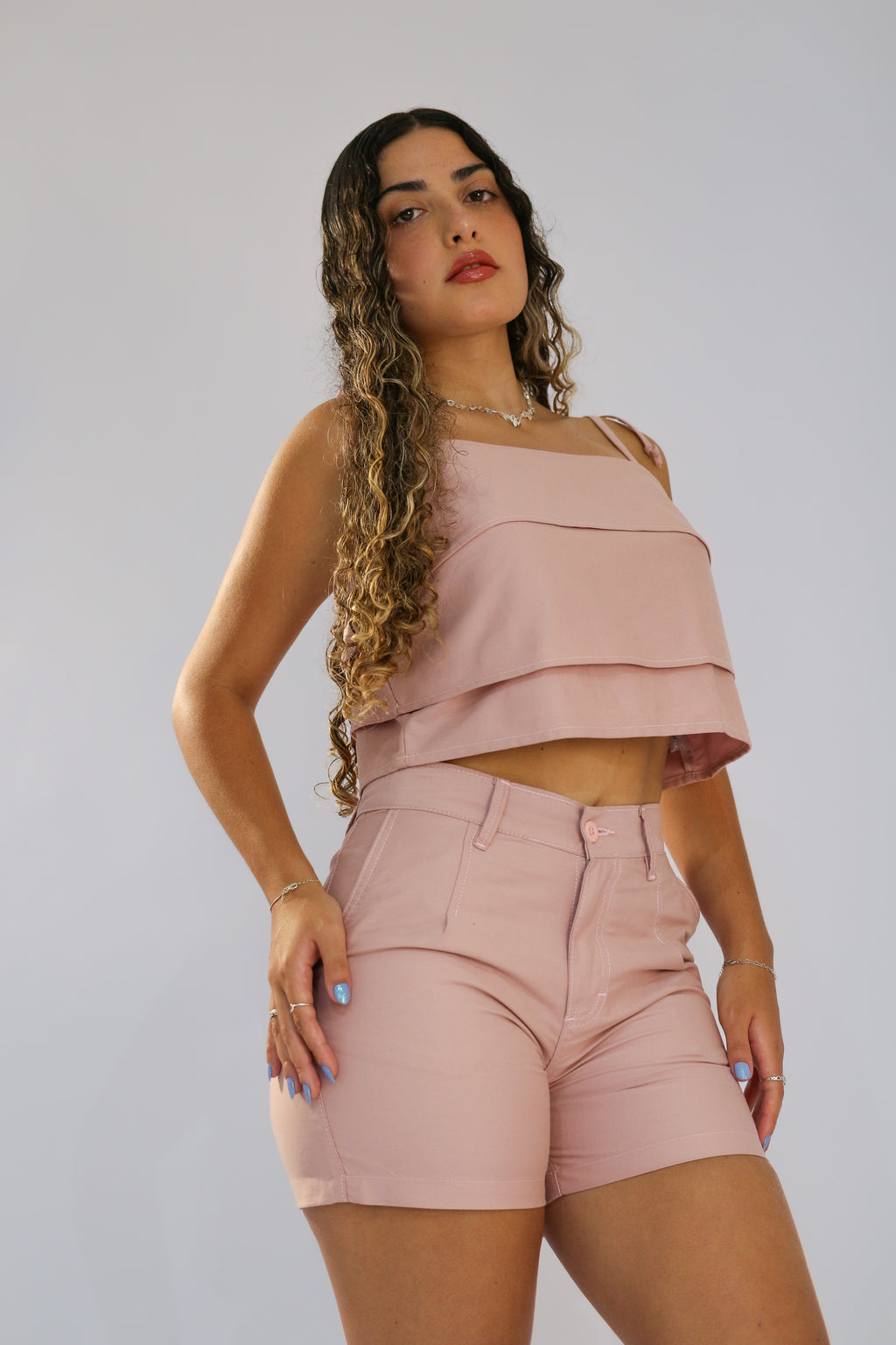 Cropped Alfaiataria Rosa
