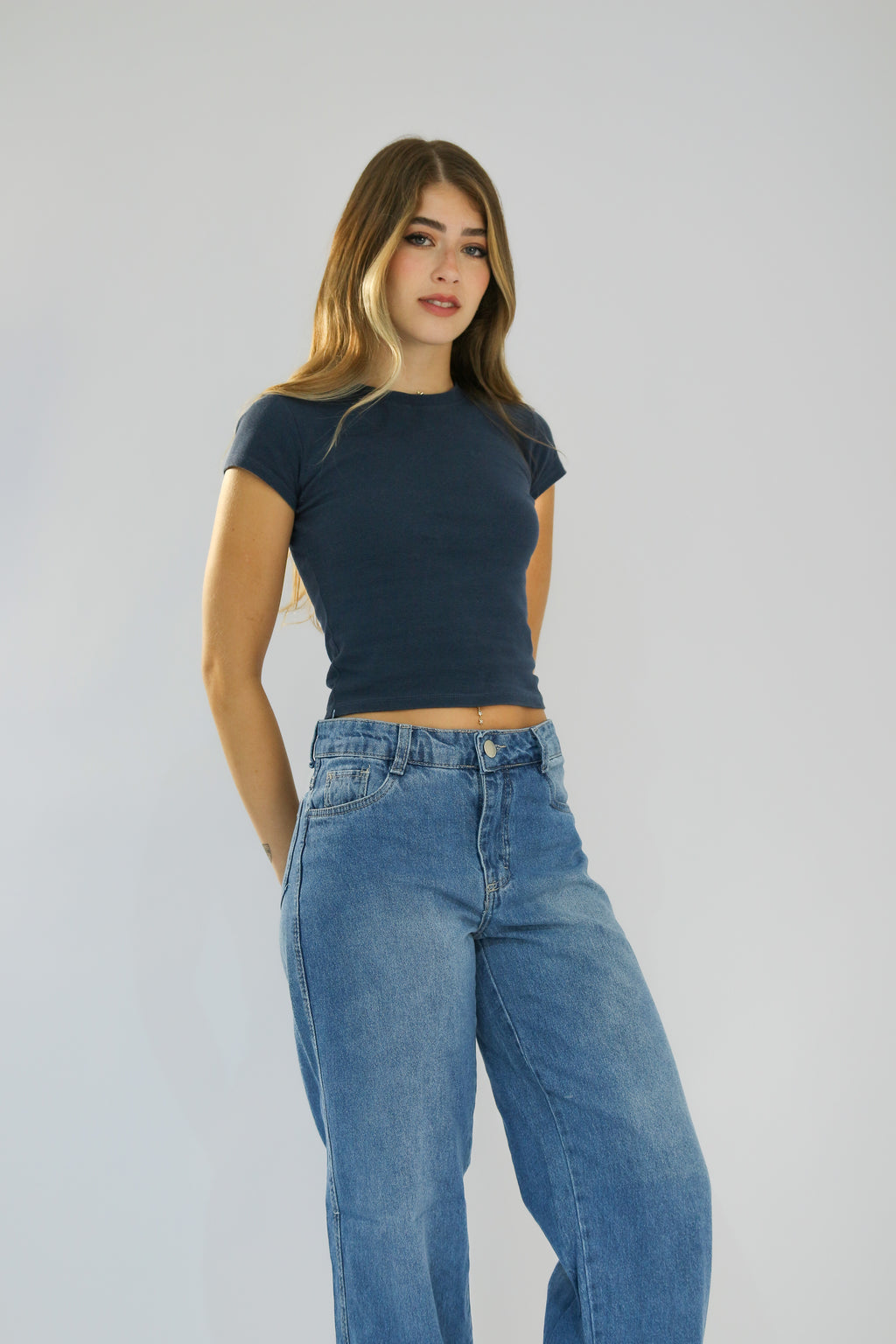 Calça Wide Leg Clássica Jeans Destroy