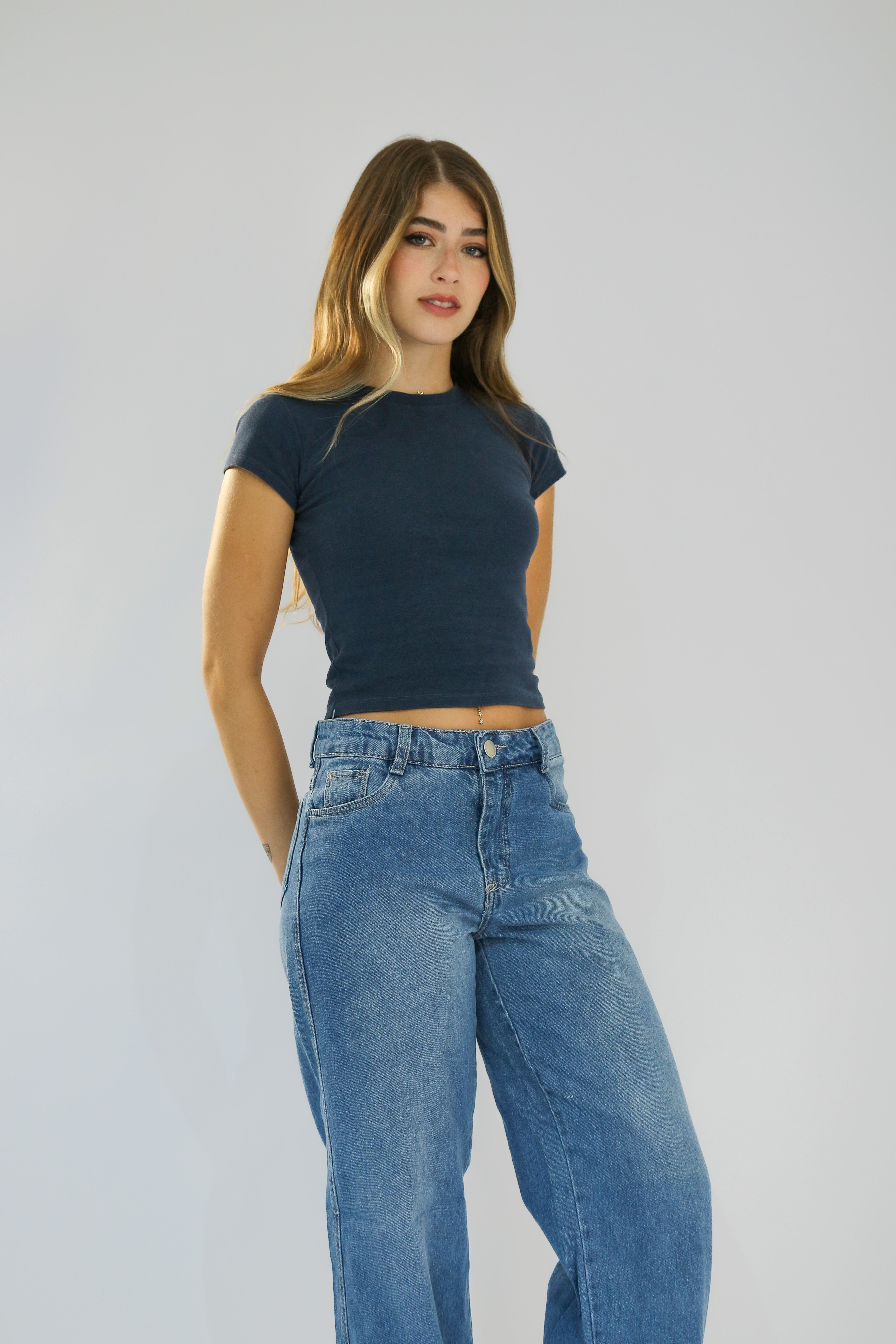 Calça Wide Leg Clássica Jeans Destroy