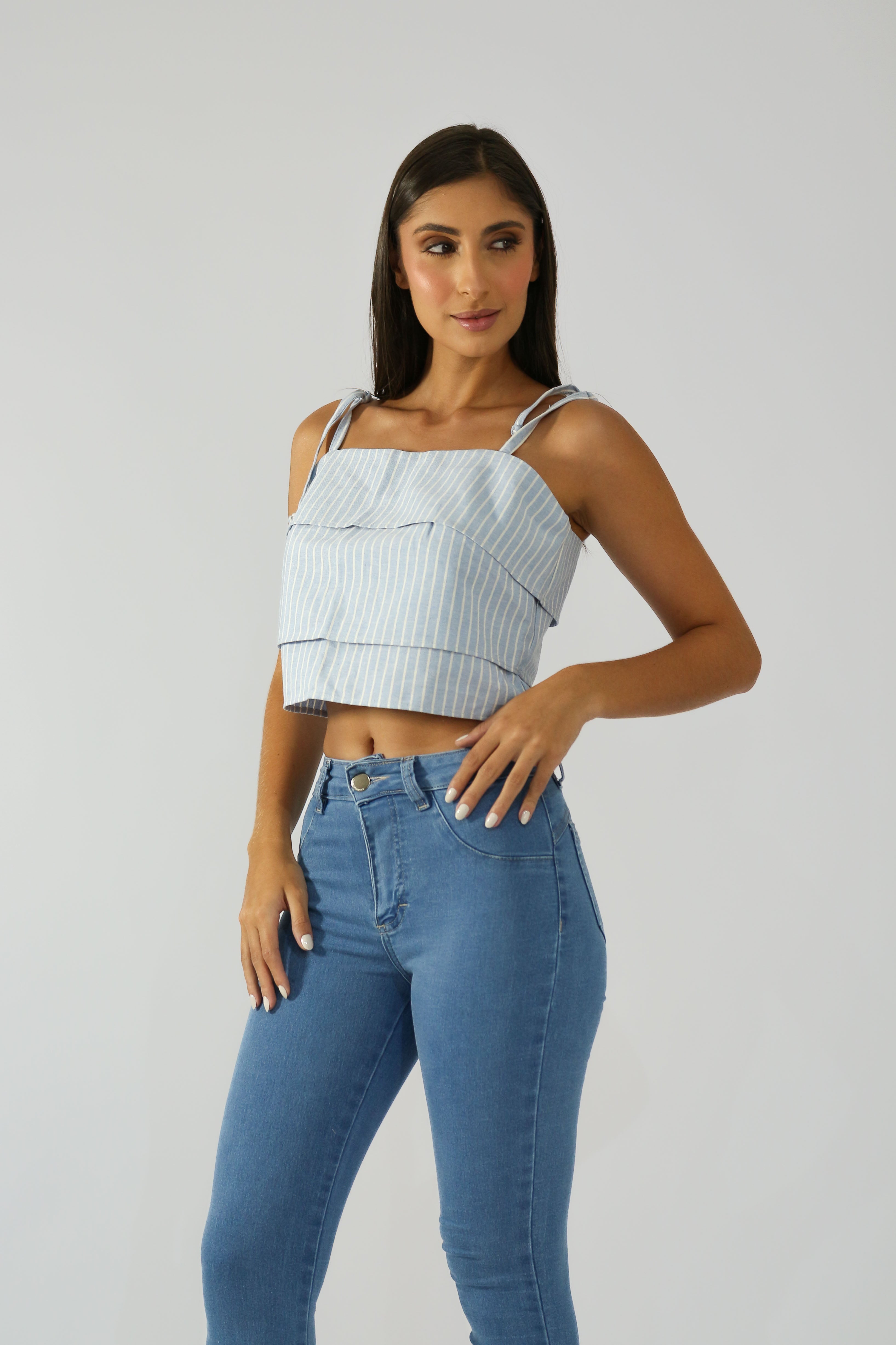 Calça Skinny Super Stretch Jeans Destroy Claro