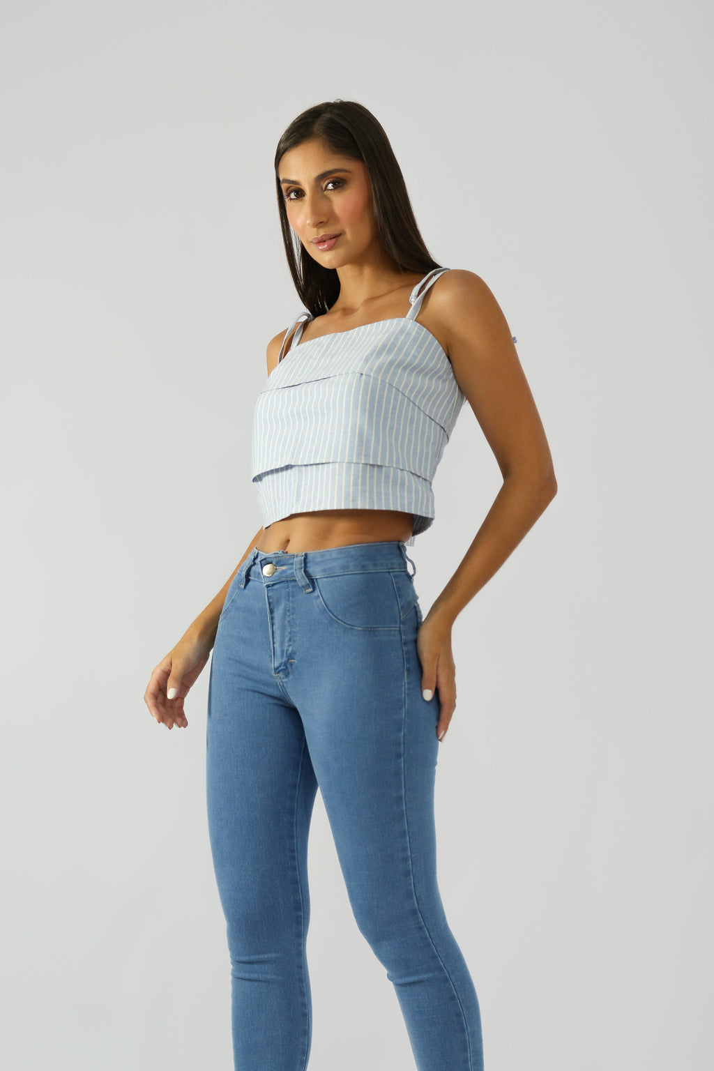 Calça Skinny Super Stretch Jeans Destroy Claro