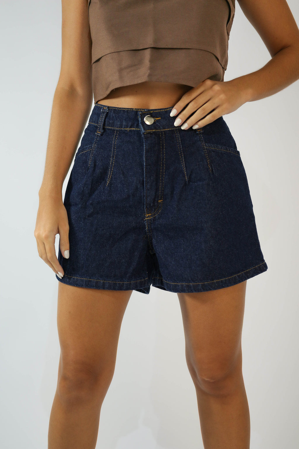 Short 2 Pregas Jeans Básico