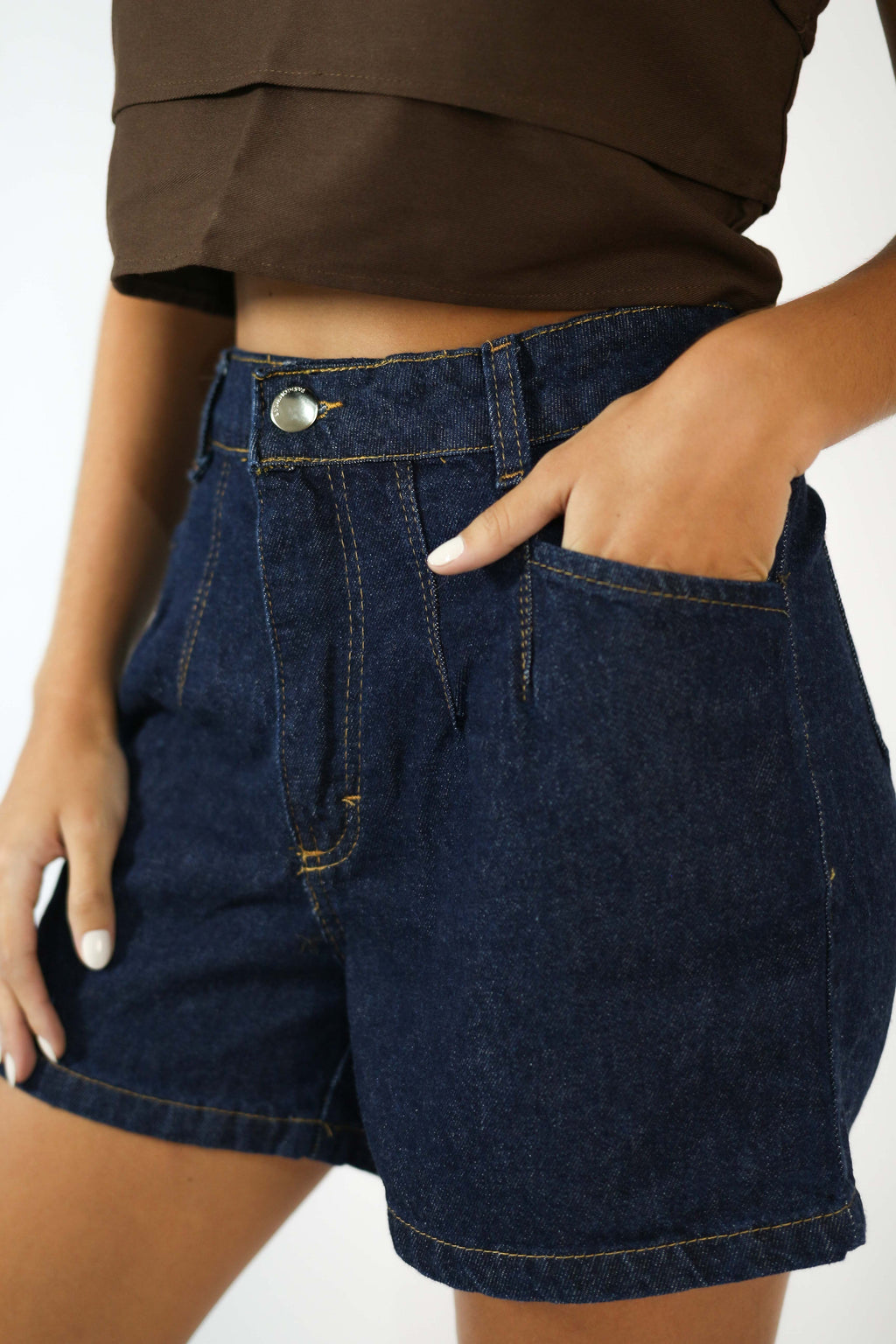 Short 2 Pregas Jeans Básico