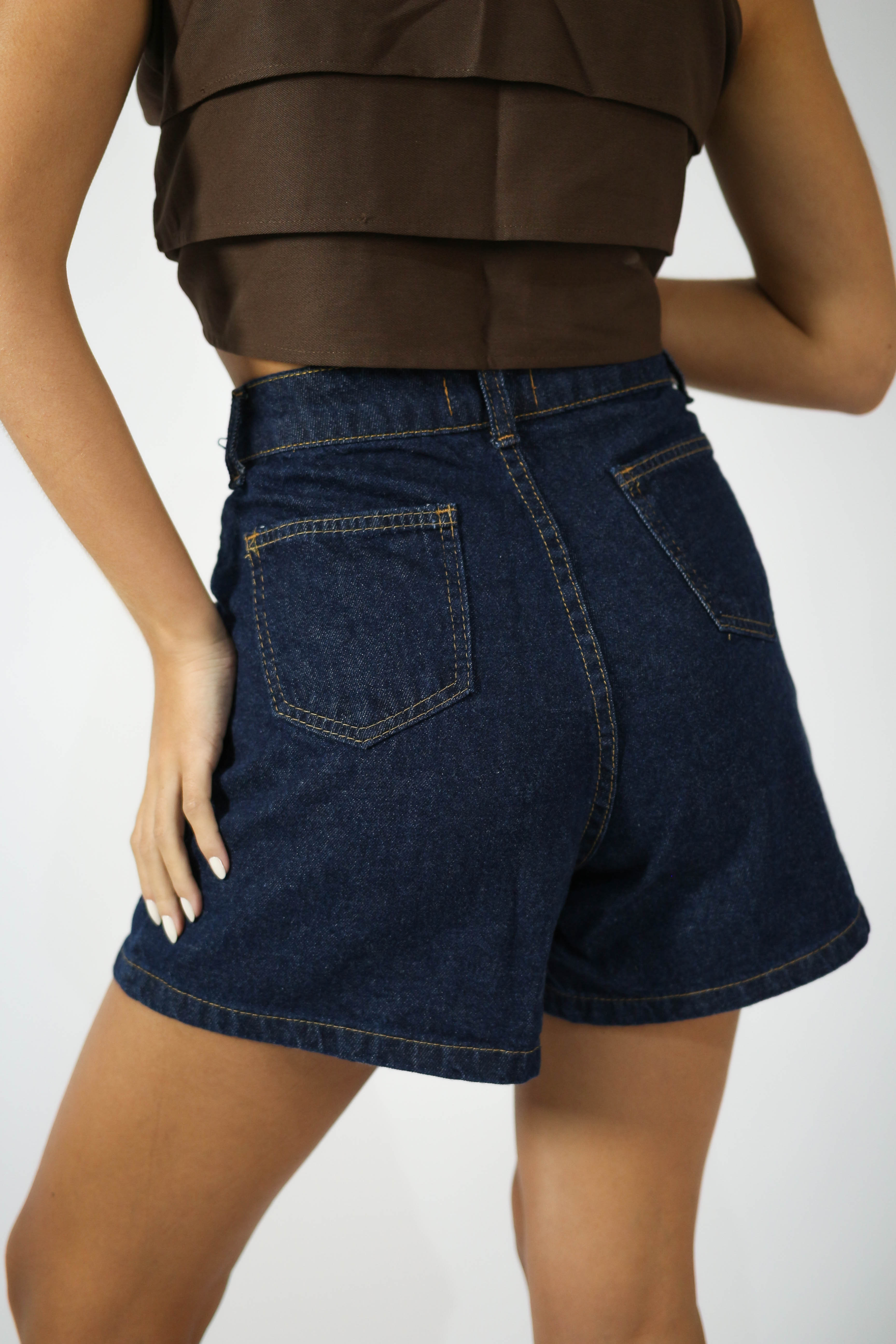 Short 2 Pregas Jeans Básico