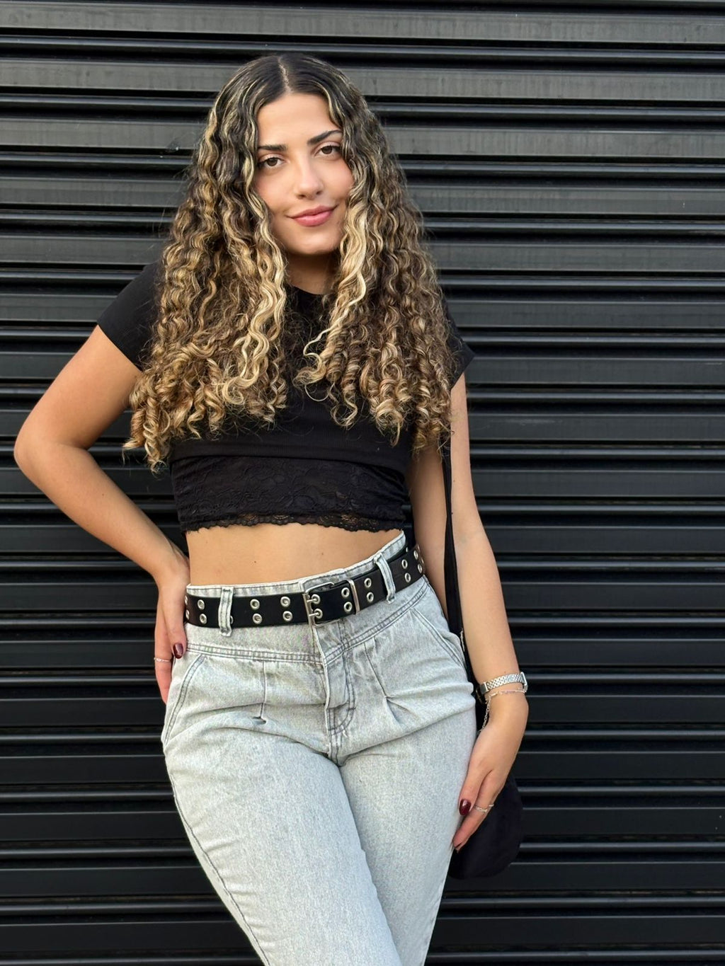 Calça Cenoura - Preto marmorizado