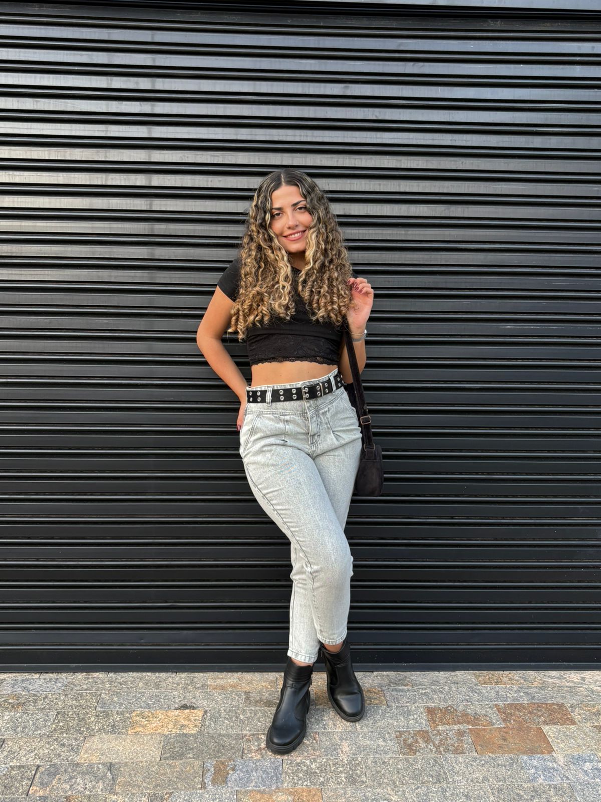 Calça Cenoura - Preto marmorizado