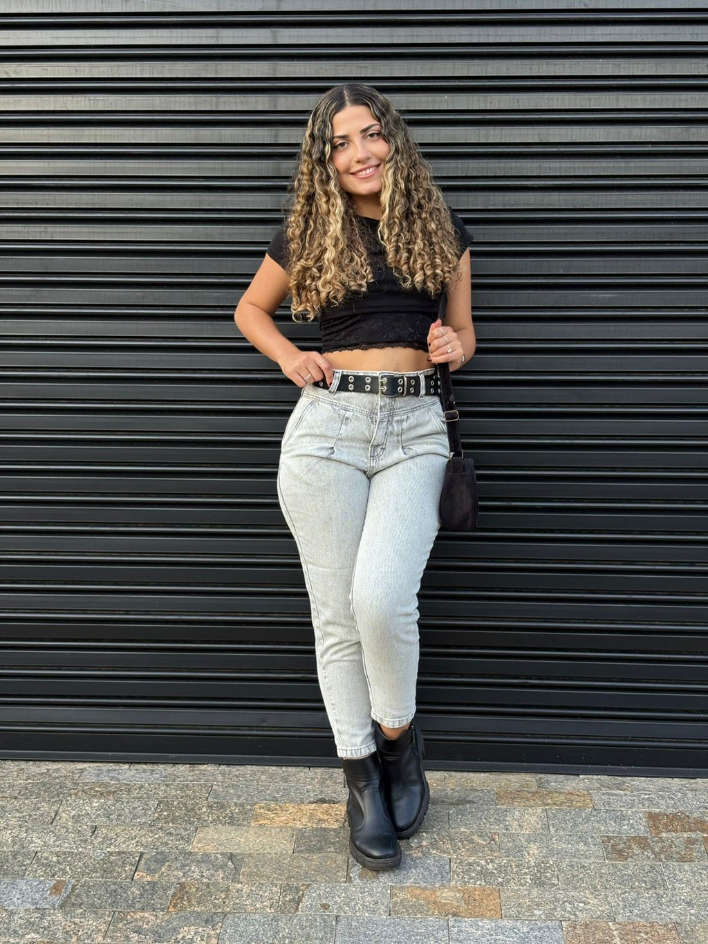 Calça Cenoura - Preto marmorizado