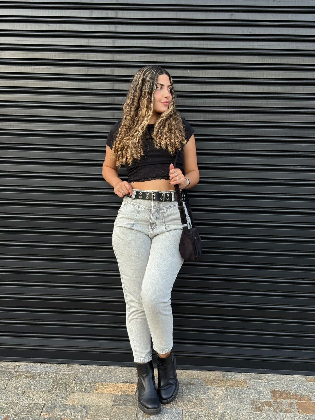 Calça Cenoura - Preto marmorizado