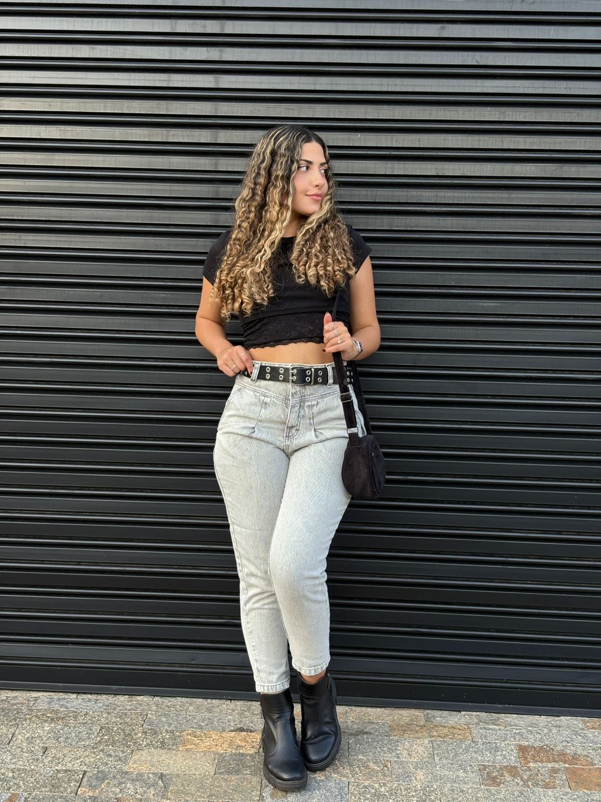 Calça Cenoura - Preto marmorizado