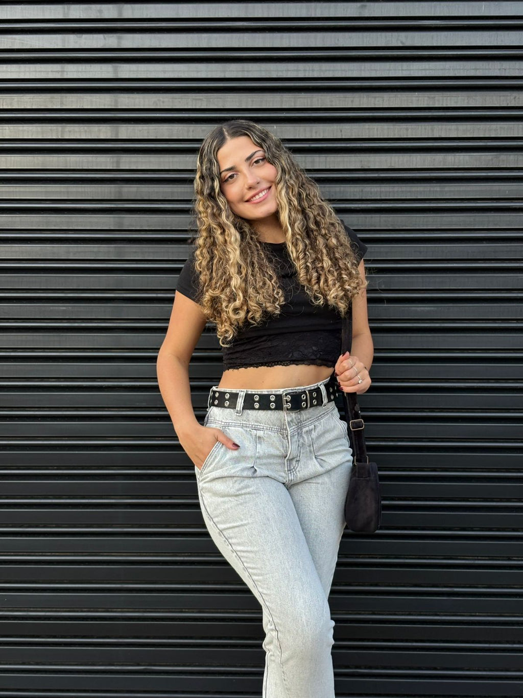 Calça Cenoura - Preto marmorizado