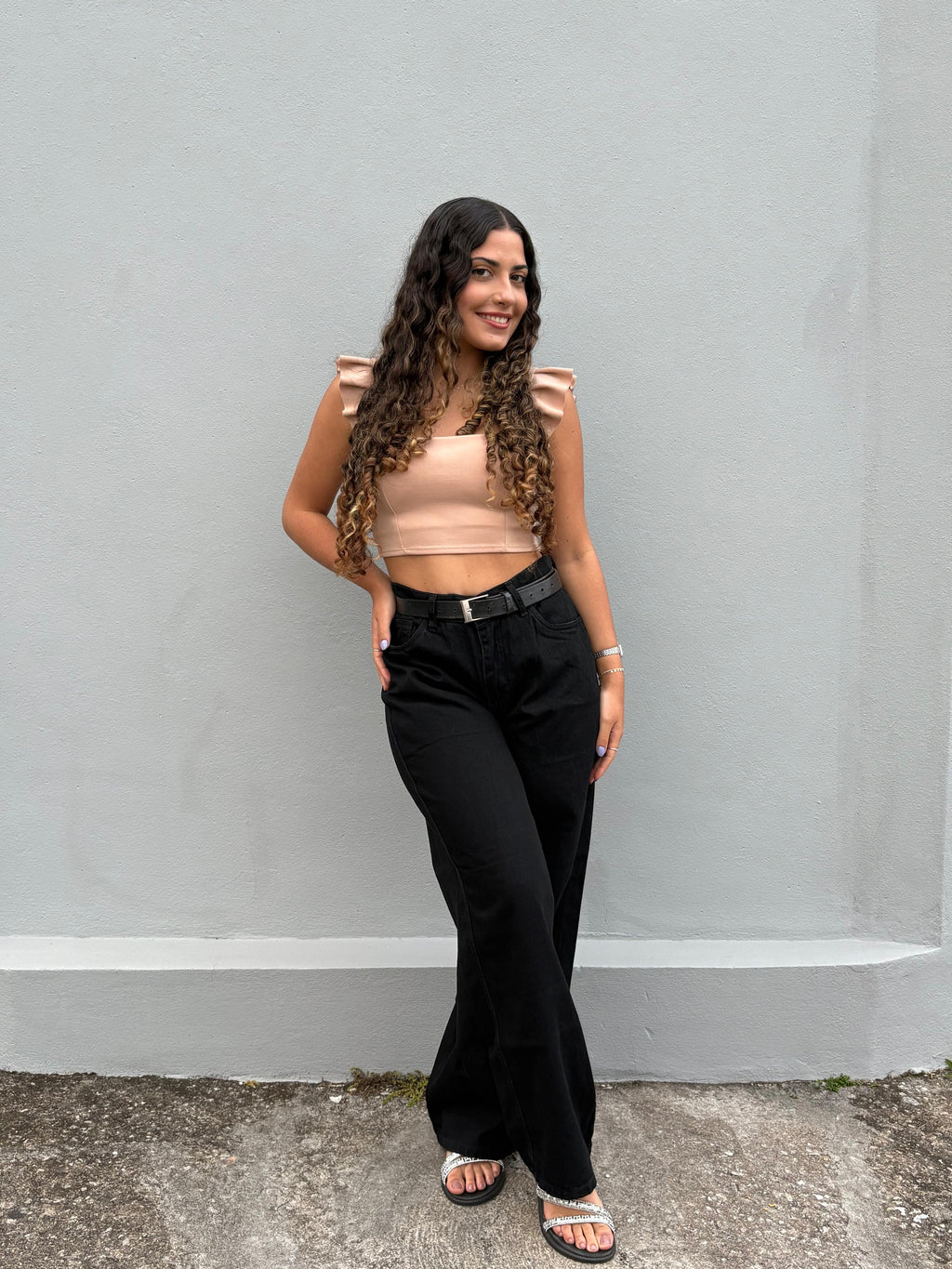 Calça Wideleg Rosen - Preta