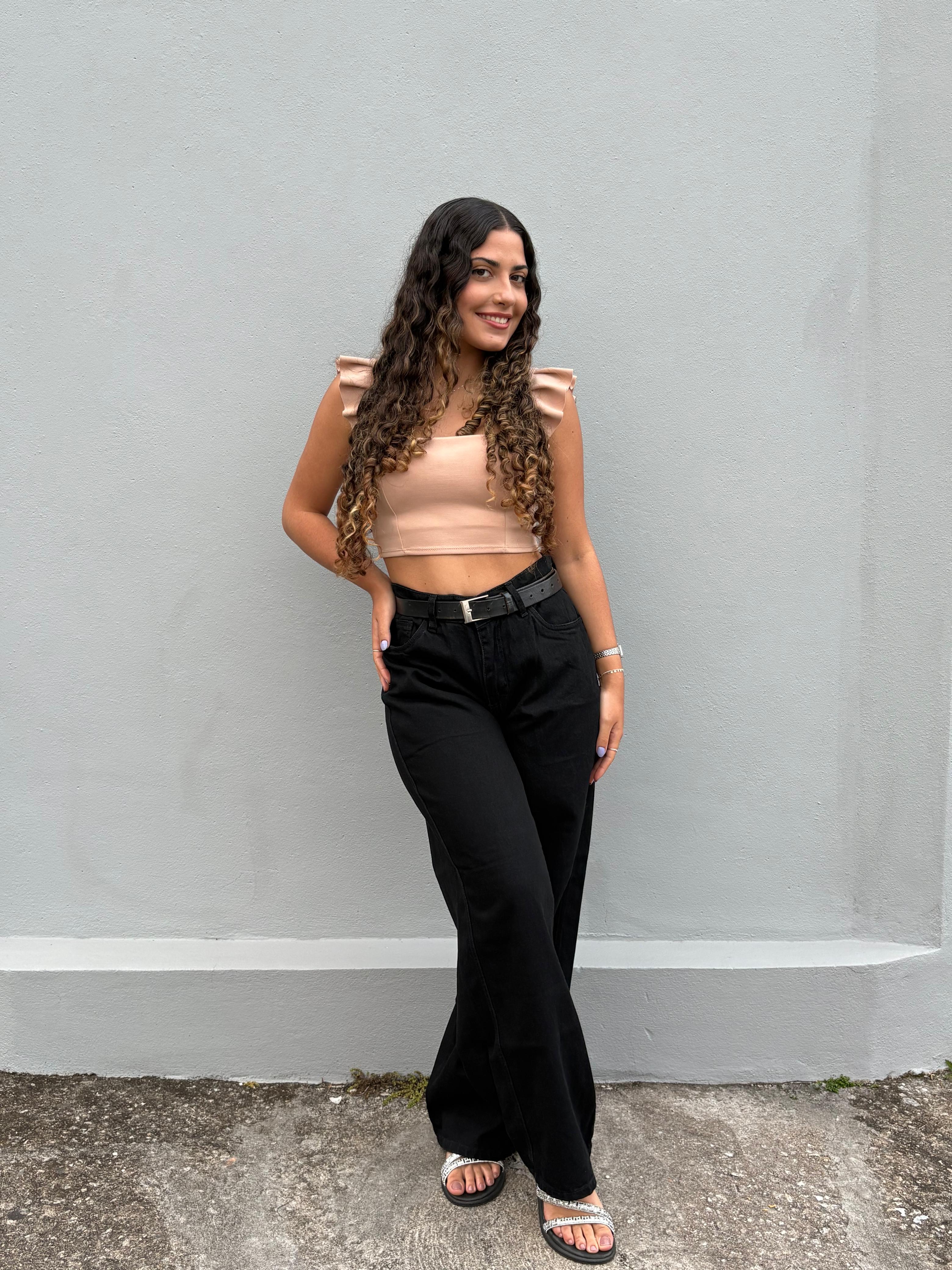 Calça Wideleg Rosen - Preta