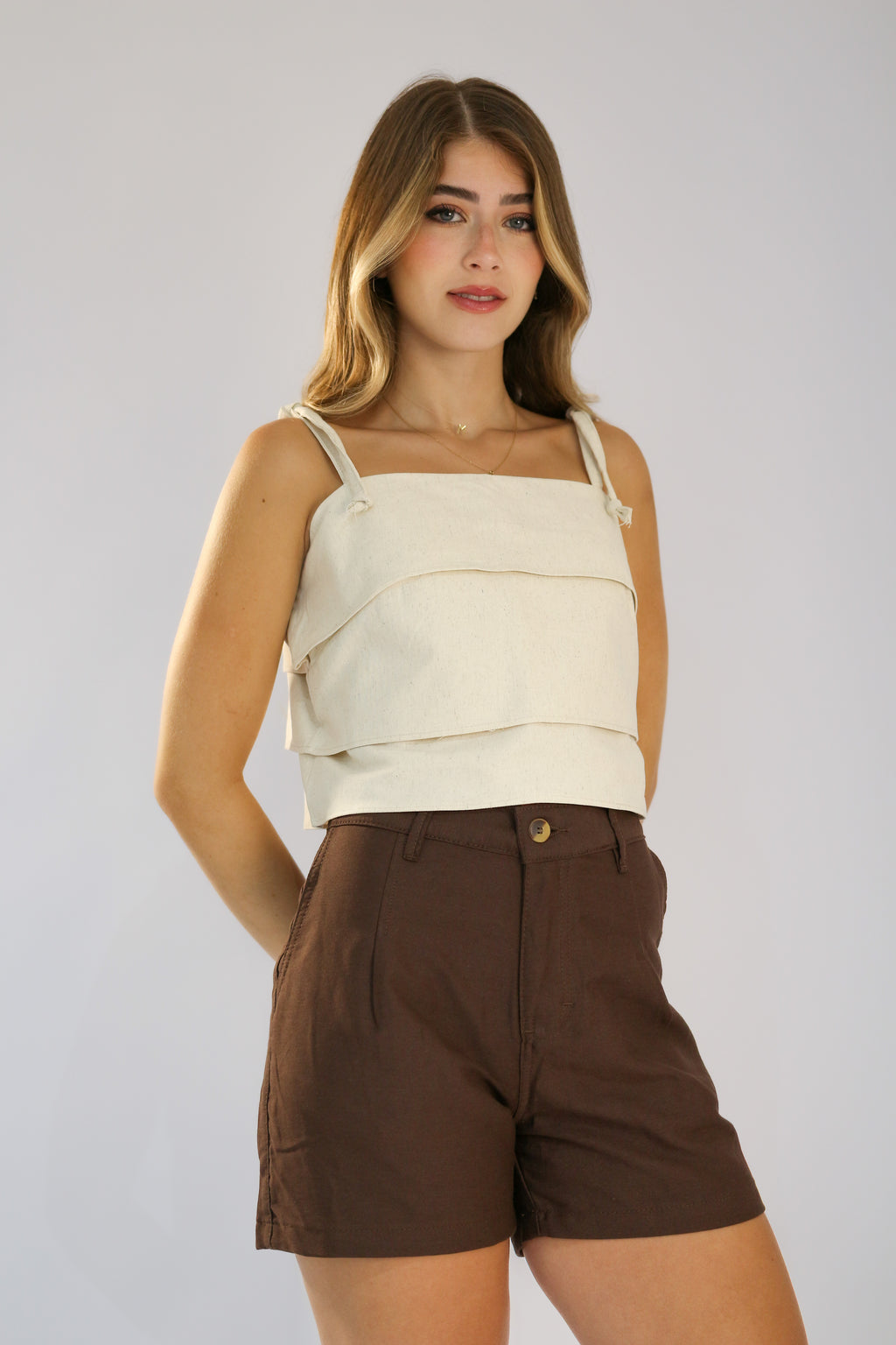Short Alfaiataria Marrom