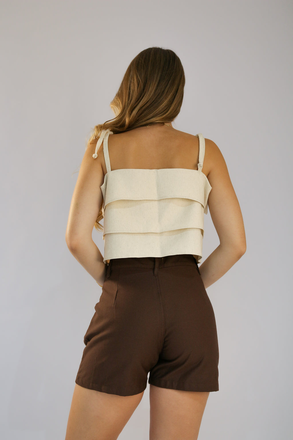 Short Alfaiataria Marrom